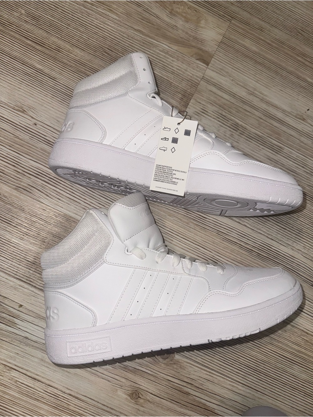 adidas All-White High-Top Sneakers